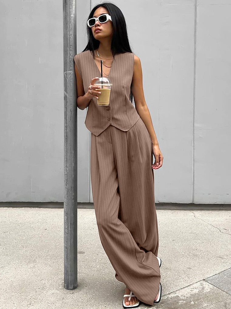 Pinstripe Vest Suit